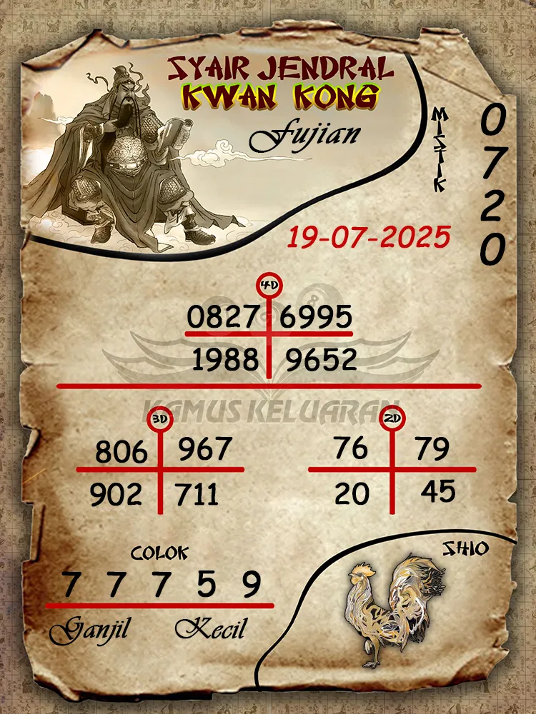 syair jendral kwan kong Fujian 19 07 2025