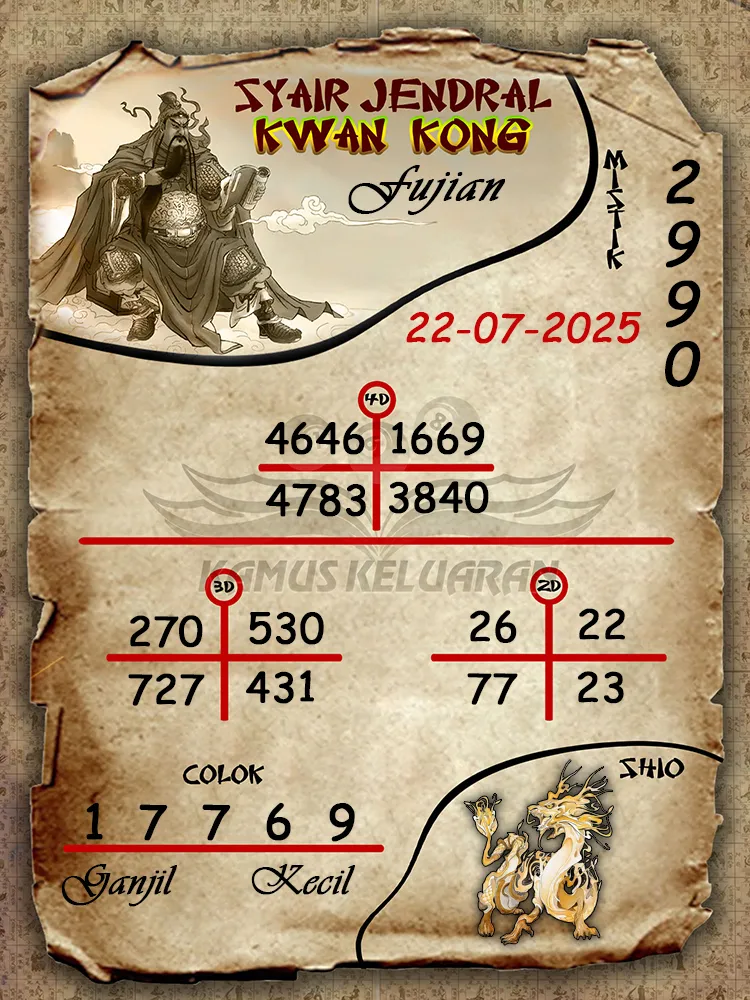 syair jendral kwan kong Fujian 22 07 2025