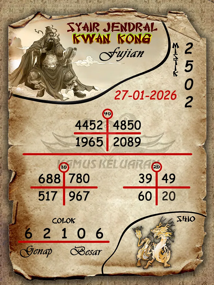 Syair Jendral Kwan Kong Fujian 27 01 2026