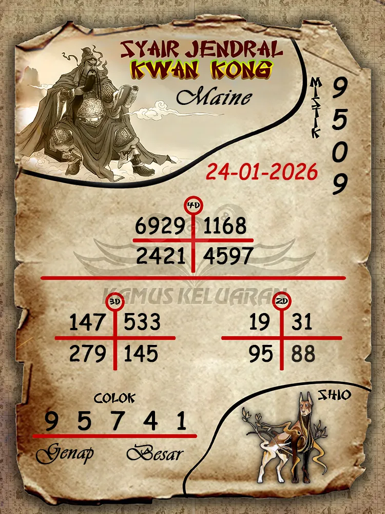 Syair Jendral Kwan Kong Maine 24 01 2026
