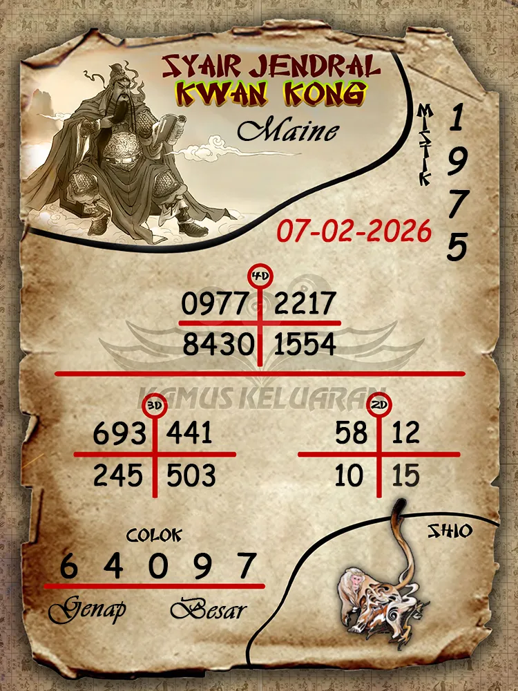 Syair Jendral Kwan Kong Maine 07 02 2026