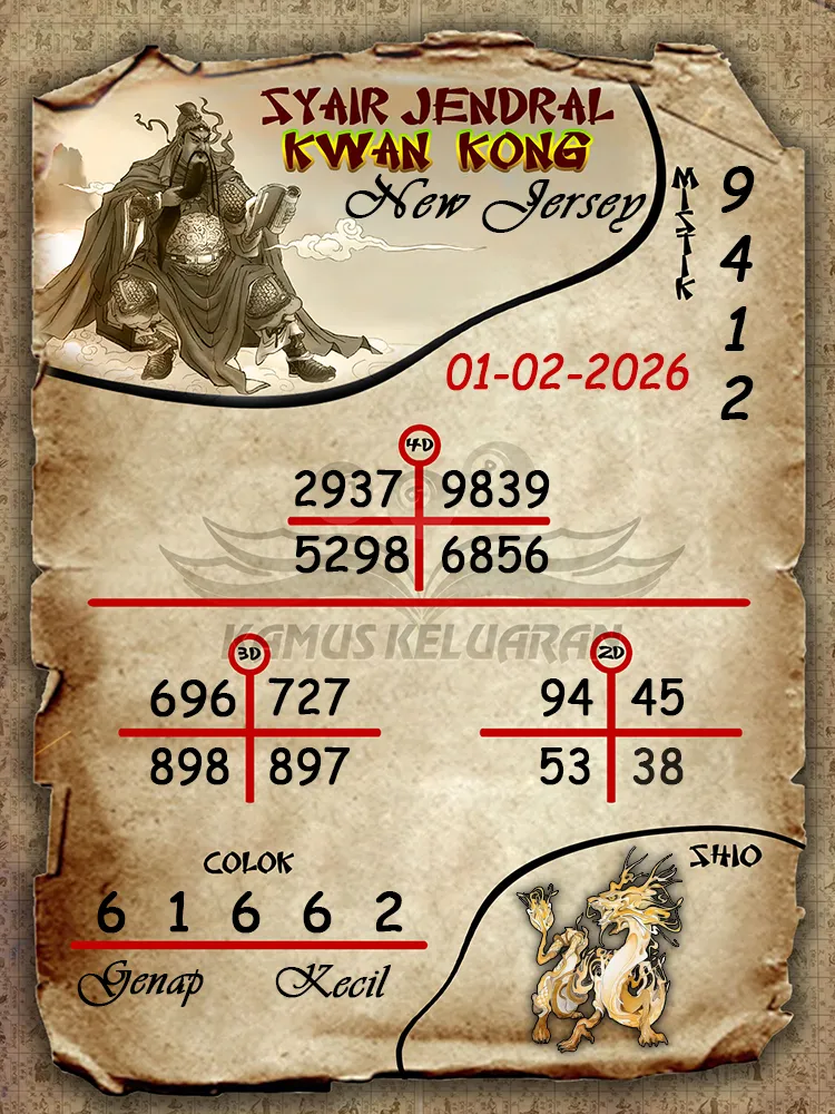 Syair Jendral Kwan Kong New Jersey 01 02 2026