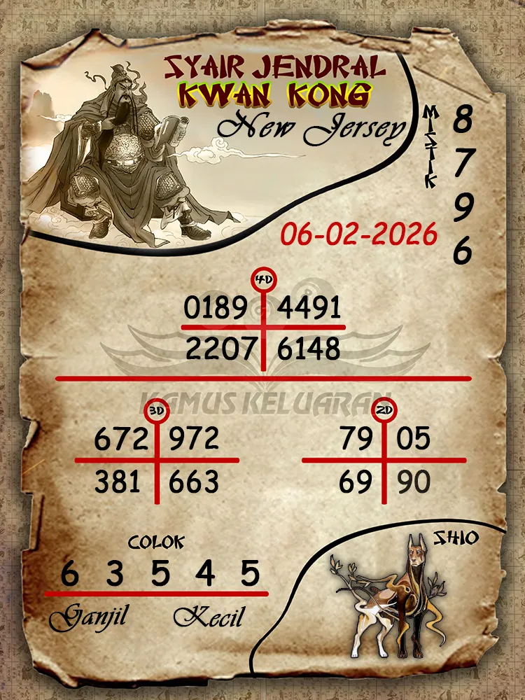 Syair Jendral Kwan Kong New Jersey 06 02 2026