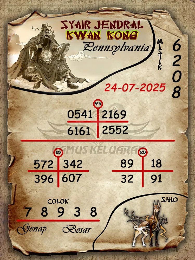 syair jendral kwan kong Pennsylvania 24 07 2025