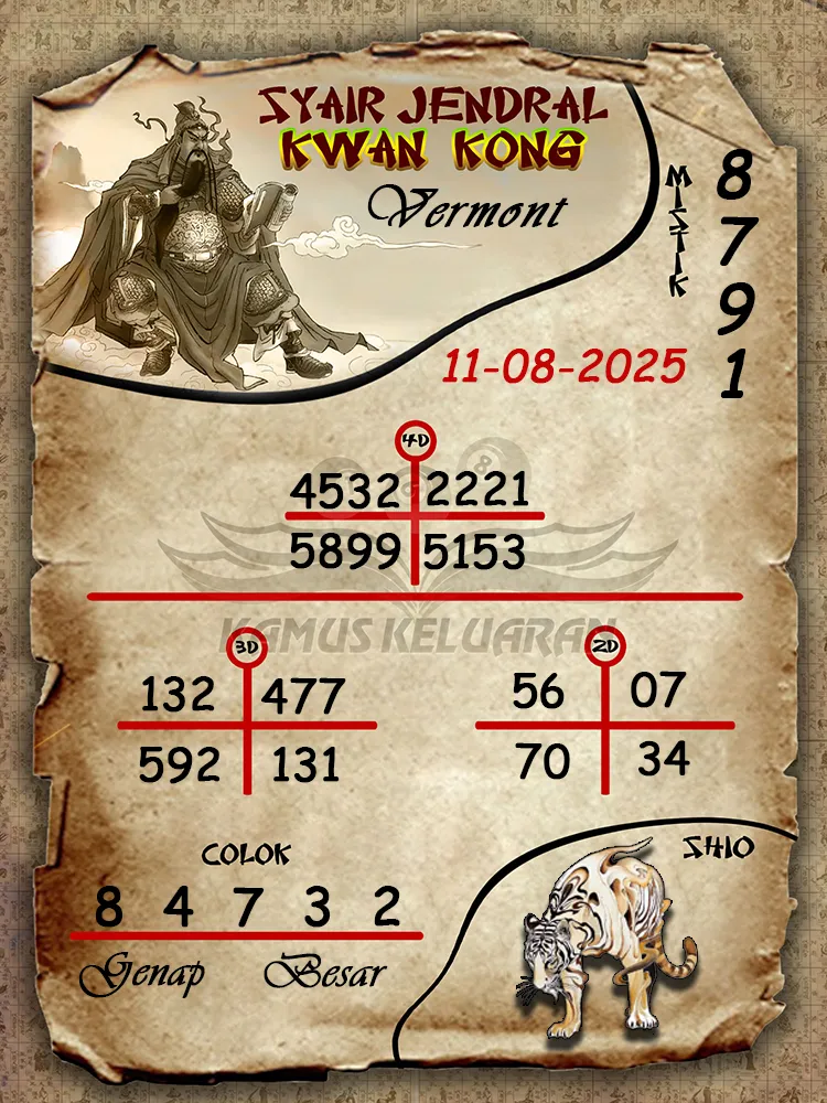 syair jendral kwan kong Vermont 11 08 2025